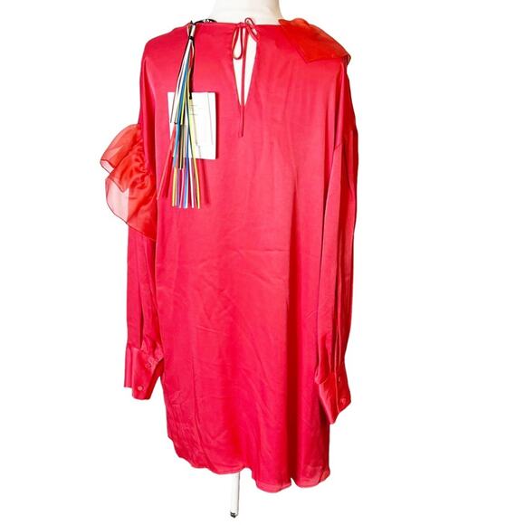 NWT MSGM ruffled asymmetric wrap dress ruffle sz 42 - Picture 12 of 12